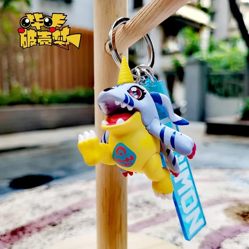 Digimon Adventure Anime Figures Agumon Gabumon Japanese Anime Different Styles of Cute Cartoon Anime Characters Stereo Key Chain