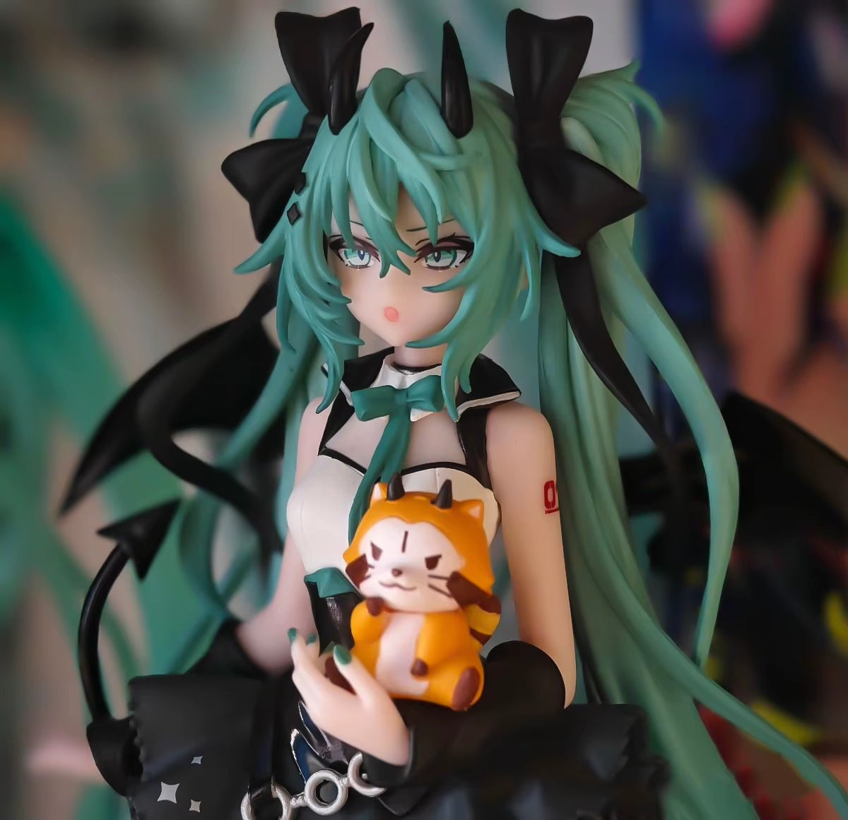 Anime Figurine 19Cm Little Devil Hatsune Miku Xiaoyuan Bear Cute Action Model Pvc Toy Collection Desktop Accessories Gift