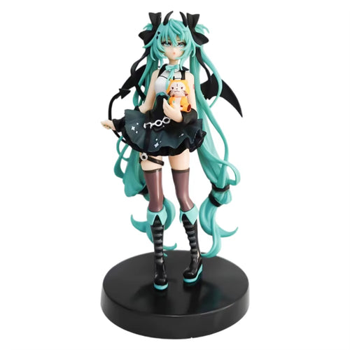 Anime Figurine 19Cm Little Devil Hatsune Miku Xiaoyuan Bear Cute Action Model Pvc Toy Collection Desktop Accessories Gift