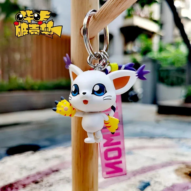 Digimon Adventure Anime Figures Agumon Gabumon Japanese Anime Different Styles of Cute Cartoon Anime Characters Stereo Key Chain