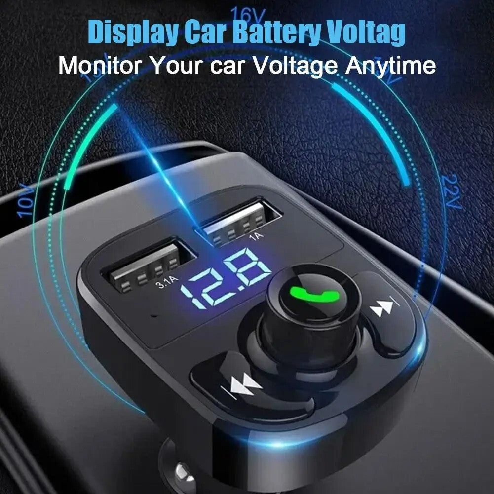 Bluetooth Car FM Transmitter Wireless Radio MP3 Player Dual USB Charger UK