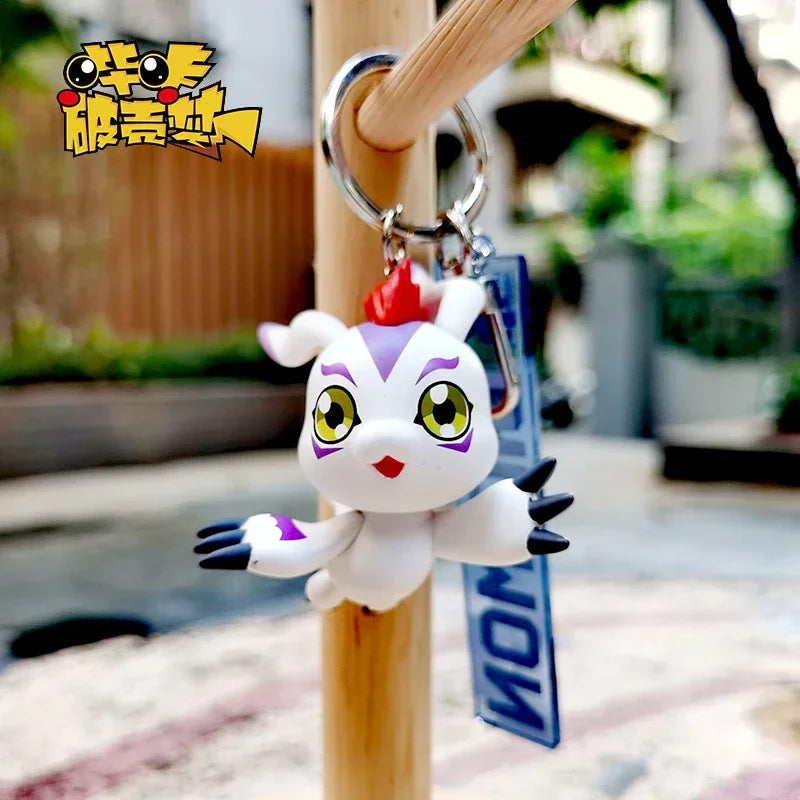Digimon Adventure Anime Figures Agumon Gabumon Japanese Anime Different Styles of Cute Cartoon Anime Characters Stereo Key Chain