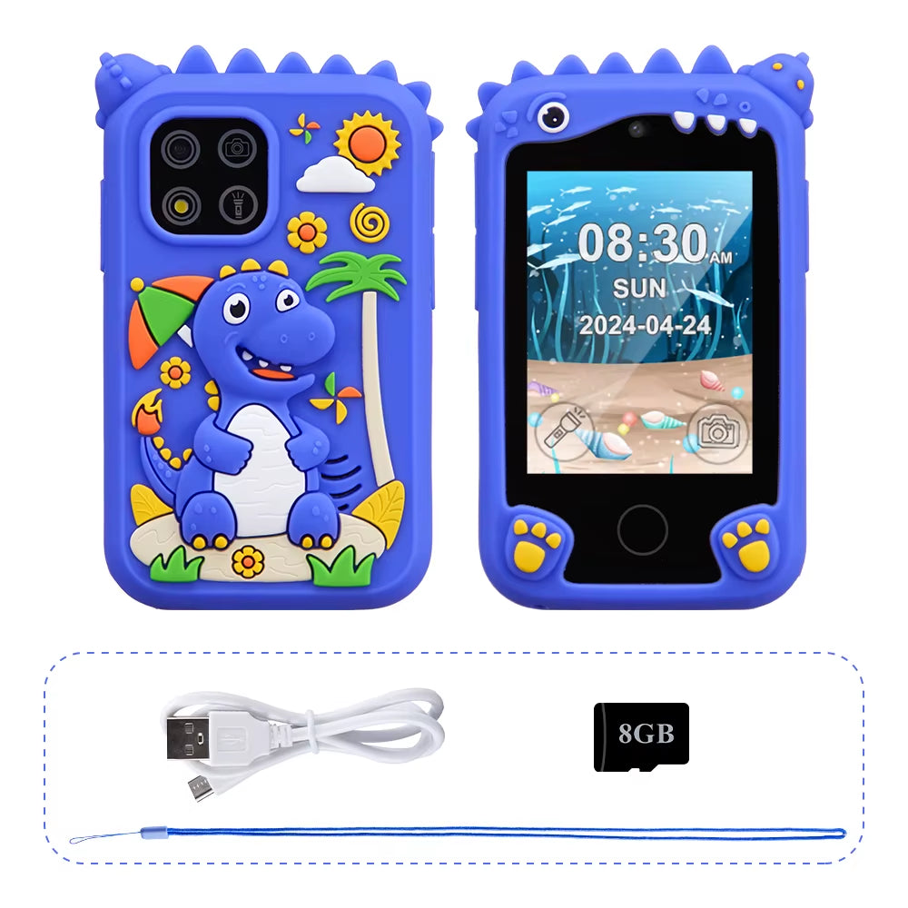 Children's Smart Phone Toy with 2.8-Inch Touchscreen and Digital Camera - Music Player Gift for Boys and Girls, Ideal for Christmas and Birthdays