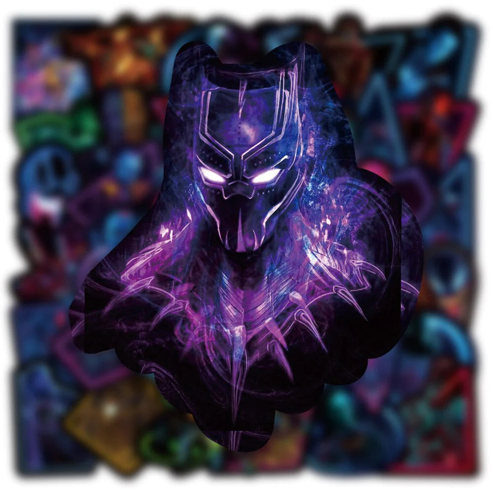 Disney Neon Marvel Avengers Superhero Anime Stickers - Set of 10/50/100 for Laptops, Cars, Skateboards, Phones, and Bikes - Ideal for Kids' Toys