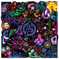 Disney Neon Marvel Avengers Superhero Anime Stickers - Set of 10/50/100 for Laptops, Cars, Skateboards, Phones, and Bikes - Ideal for Kids' Toys