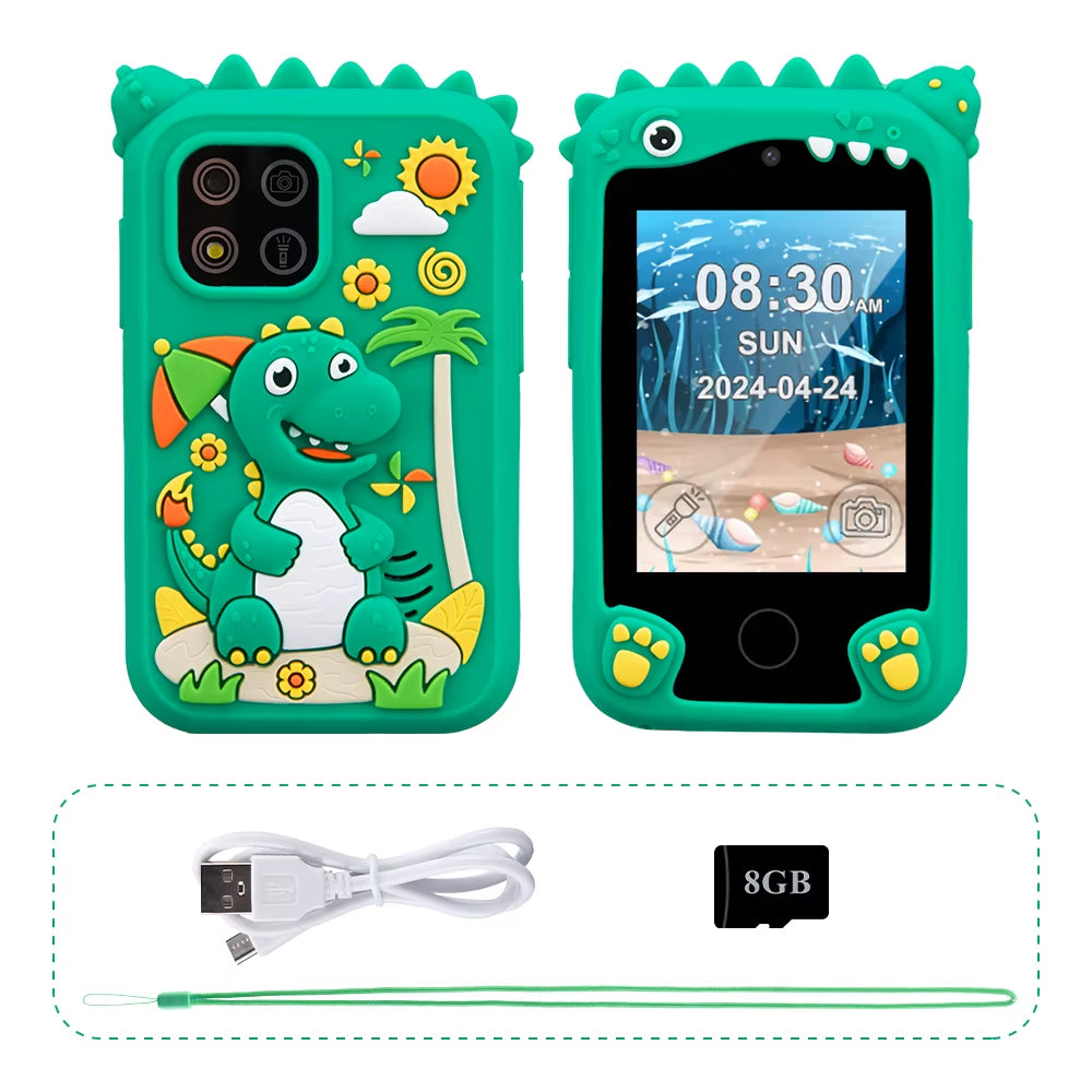 Children's Smart Phone Toy with 2.8-Inch Touchscreen and Digital Camera - Music Player Gift for Boys and Girls, Ideal for Christmas and Birthdays
