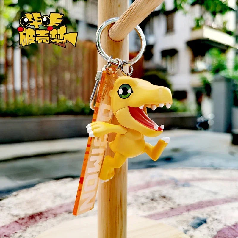 Digimon Adventure Anime Figures Agumon Gabumon Japanese Anime Different Styles of Cute Cartoon Anime Characters Stereo Key Chain