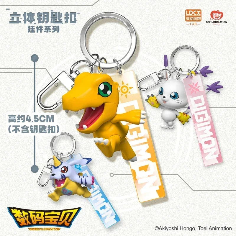 Digimon Adventure Anime Figures Agumon Gabumon Japanese Anime Different Styles of Cute Cartoon Anime Characters Stereo Key Chain