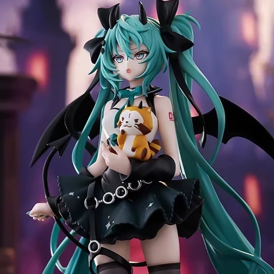Anime Figurine 19Cm Little Devil Hatsune Miku Xiaoyuan Bear Cute Action Model Pvc Toy Collection Desktop Accessories Gift