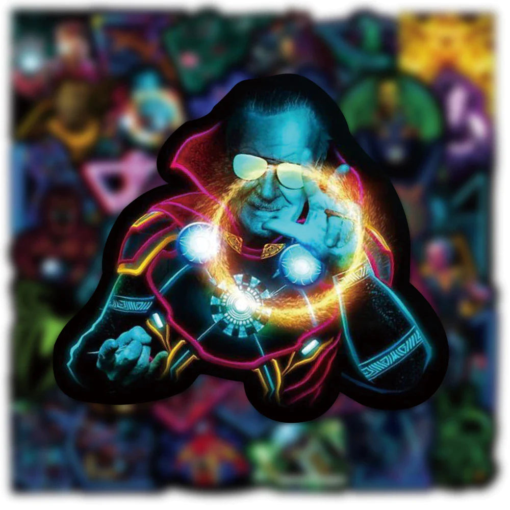 Disney Neon Marvel Avengers Superhero Anime Stickers - Set of 10/50/100 for Laptops, Cars, Skateboards, Phones, and Bikes - Ideal for Kids' Toys