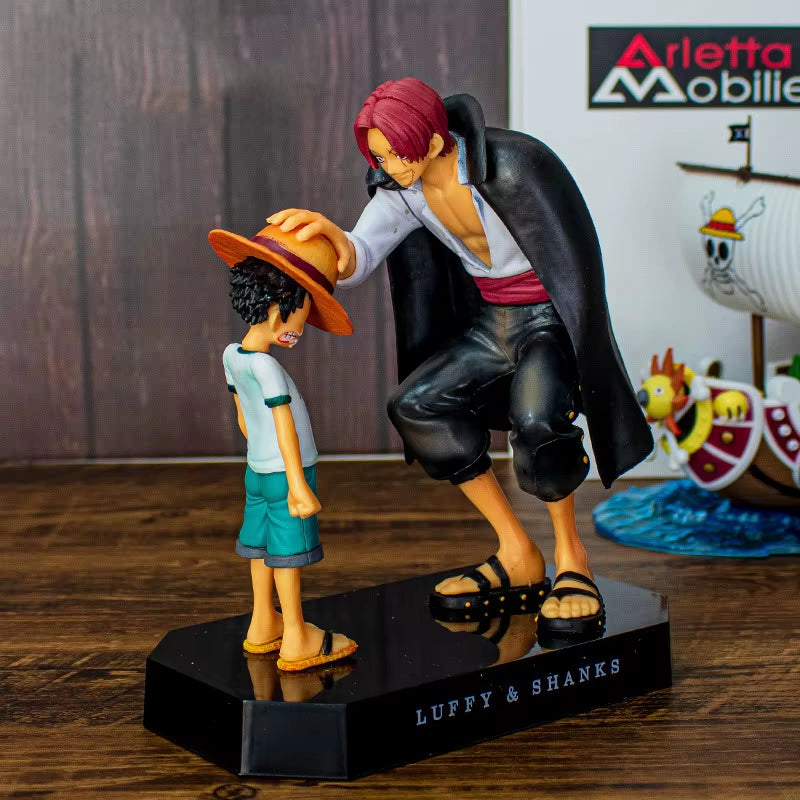 18Cm Anime Figure One Piece Luffy Four Emperors Shanks Straw Hat Luffy Action Figure Monkey D Luffy Collection Model Doll Toys