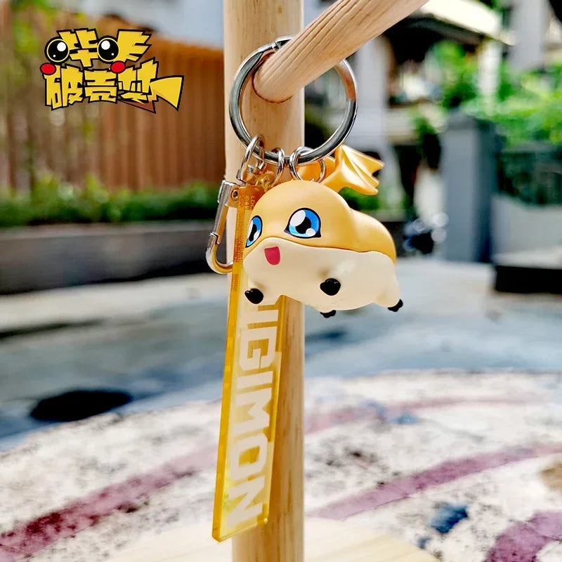 Digimon Adventure Anime Figures Agumon Gabumon Japanese Anime Different Styles of Cute Cartoon Anime Characters Stereo Key Chain
