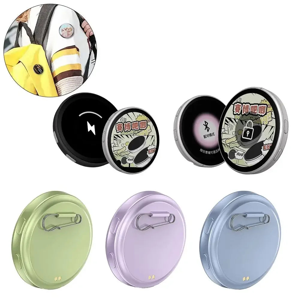 Anime E-Badge Display Pin Dynamic Electronic Smart Cyber Badge Merchandise Digital Display Dynamic Gift for Otaku Fans Friends