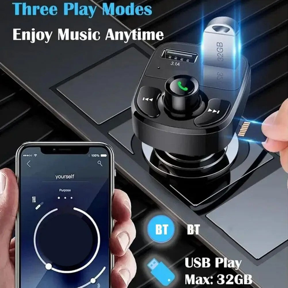Bluetooth Car FM Transmitter Wireless Radio MP3 Player Dual USB Charger UK